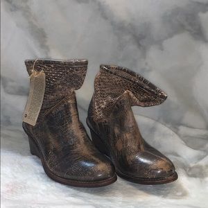 Bed Stu Dutchess cobbler wedge booties boots